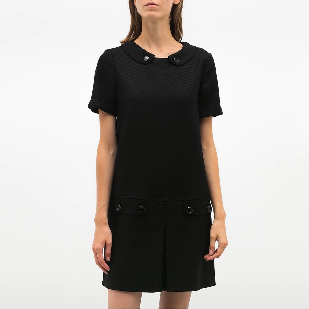Burberry Black Wool Dress Peter Pan Collar - Picture 3 of 12